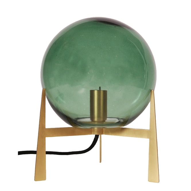 Lampa stołowa szklana kula Milla zielona